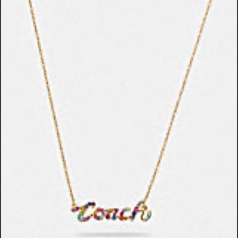Coach Signature Script Necklace - Picture 1 of 5